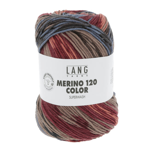 MERINO 120 COLOR - BLAU/WEINROT/BRAUN/LACHS