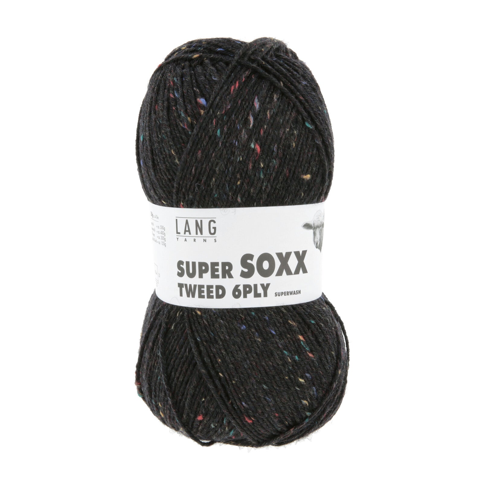 SUPER SOXX TWEED 6-FACH/PLY - SCHWARZ