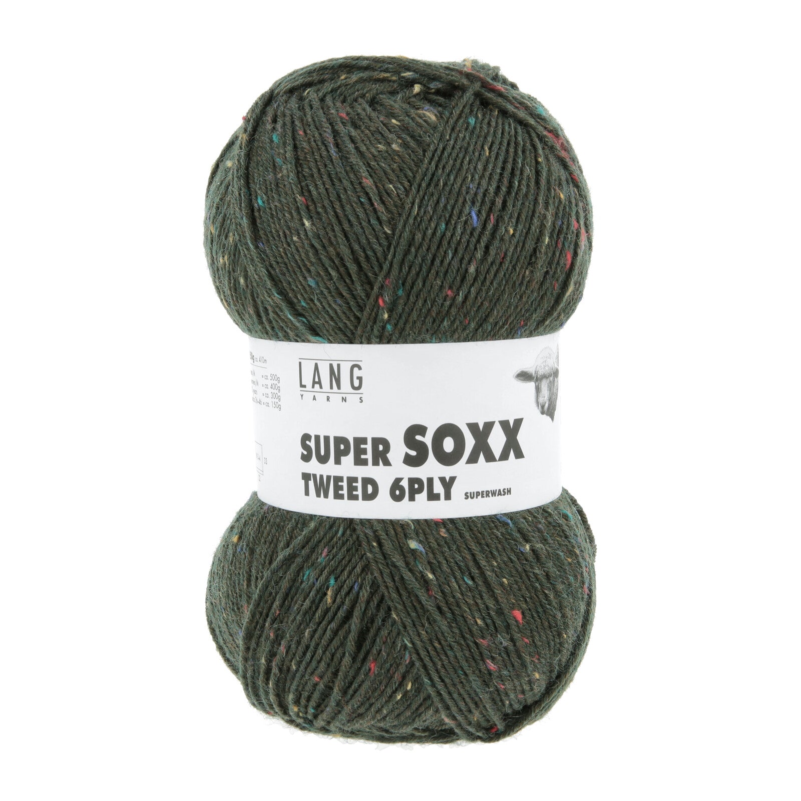 SUPER SOXX TWEED 6-FACH/PLY - DUNKELGRÜN