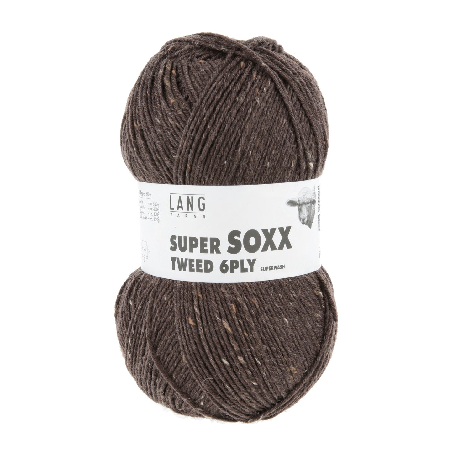 SUPER SOXX TWEED 6-FACH/PLY - CHOCO
