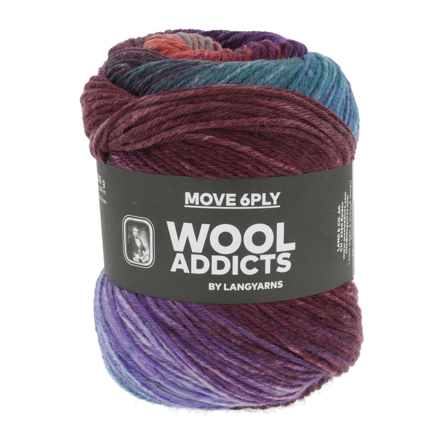 MOVE 6-FACH/6-PLY - BORDEAUX/PETROL/VIOLET