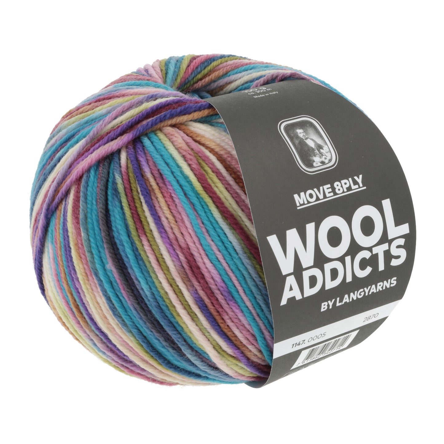 MOVE 8-FACH/8-PLY - PURPLE/TURQUOISE/OFFWHITE