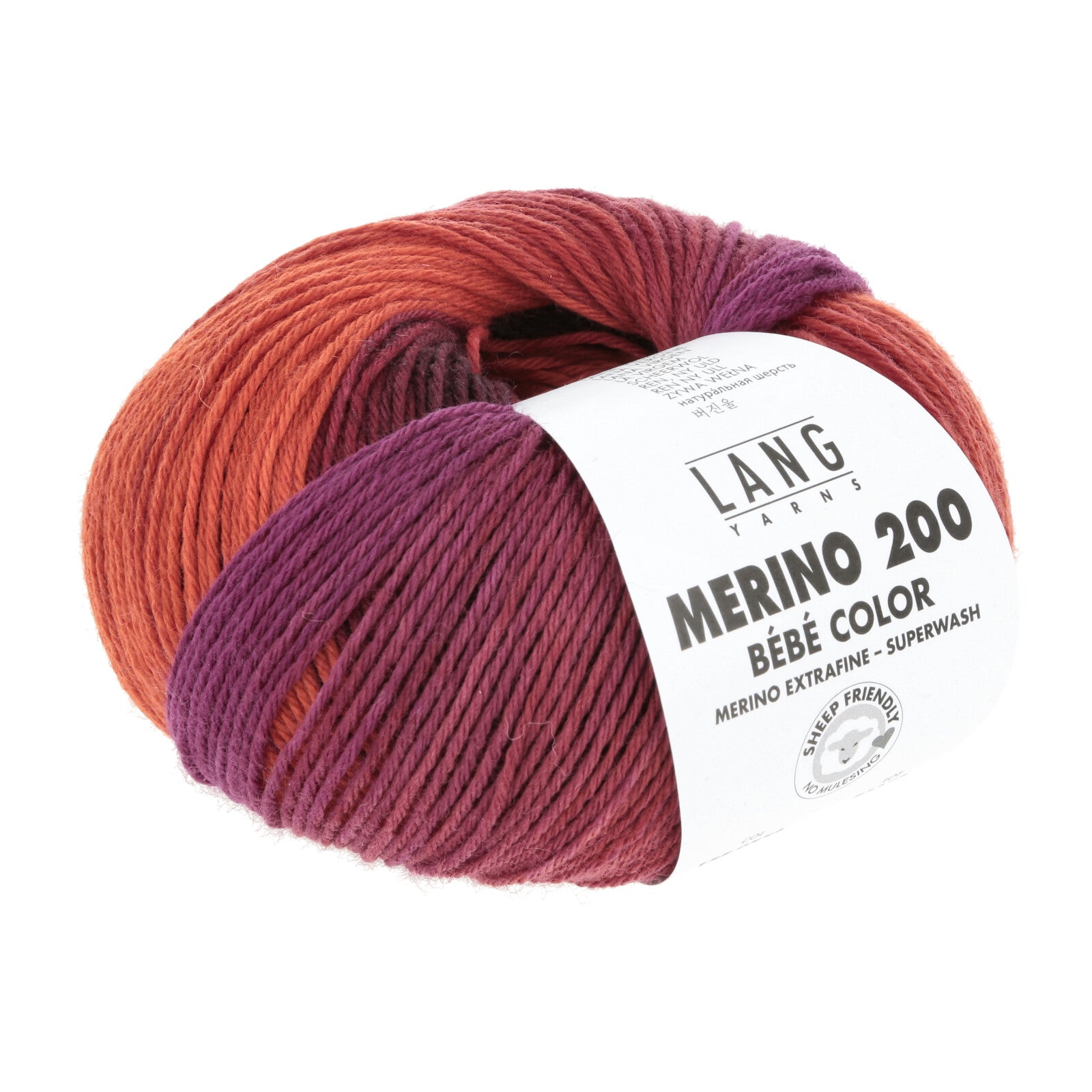 MERINO 200 BEBE COLOR - ORANGE/ROT/VIOLA