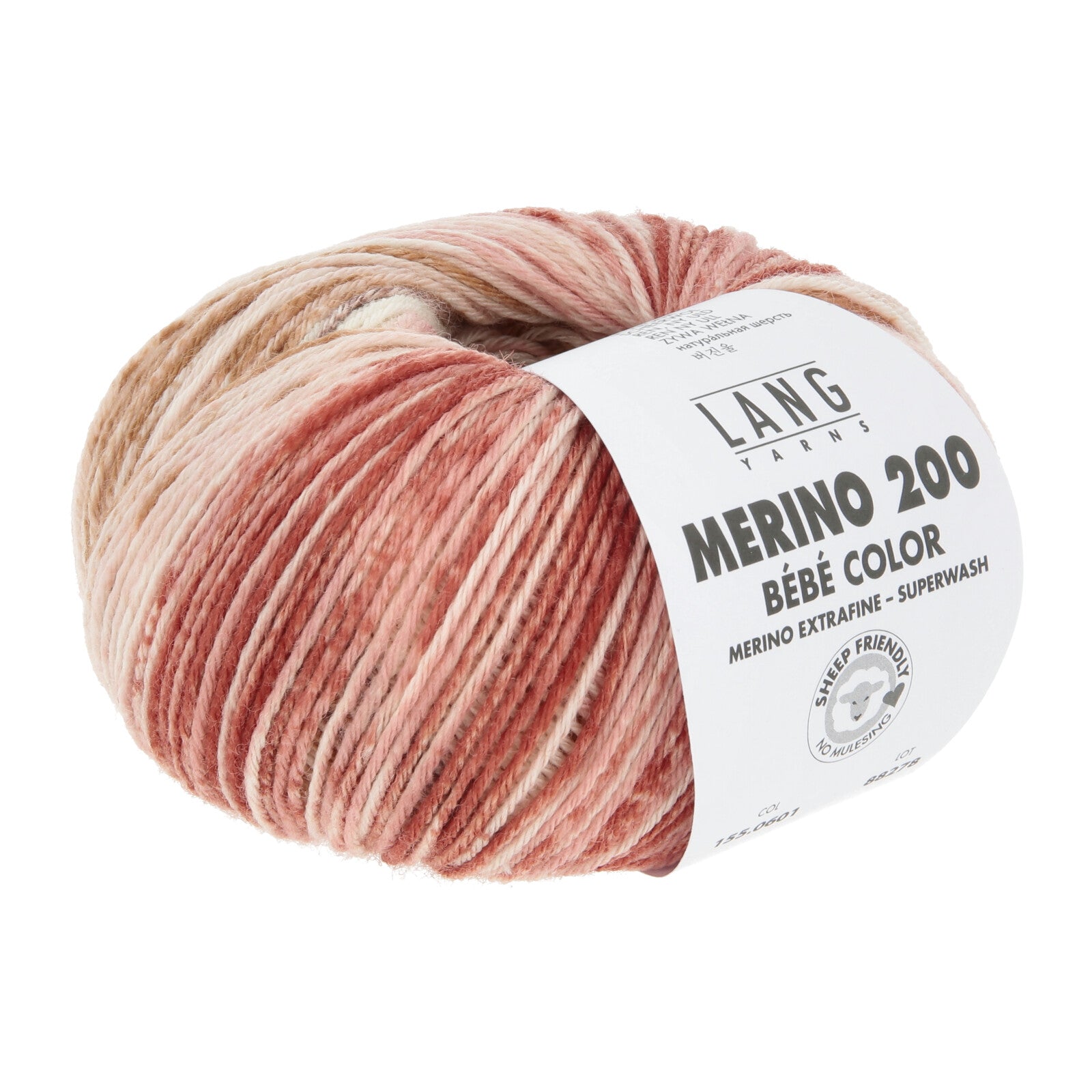 MERINO 200 BEBE COLOR - OFFWHITE/ROSA/TERRACOTTA