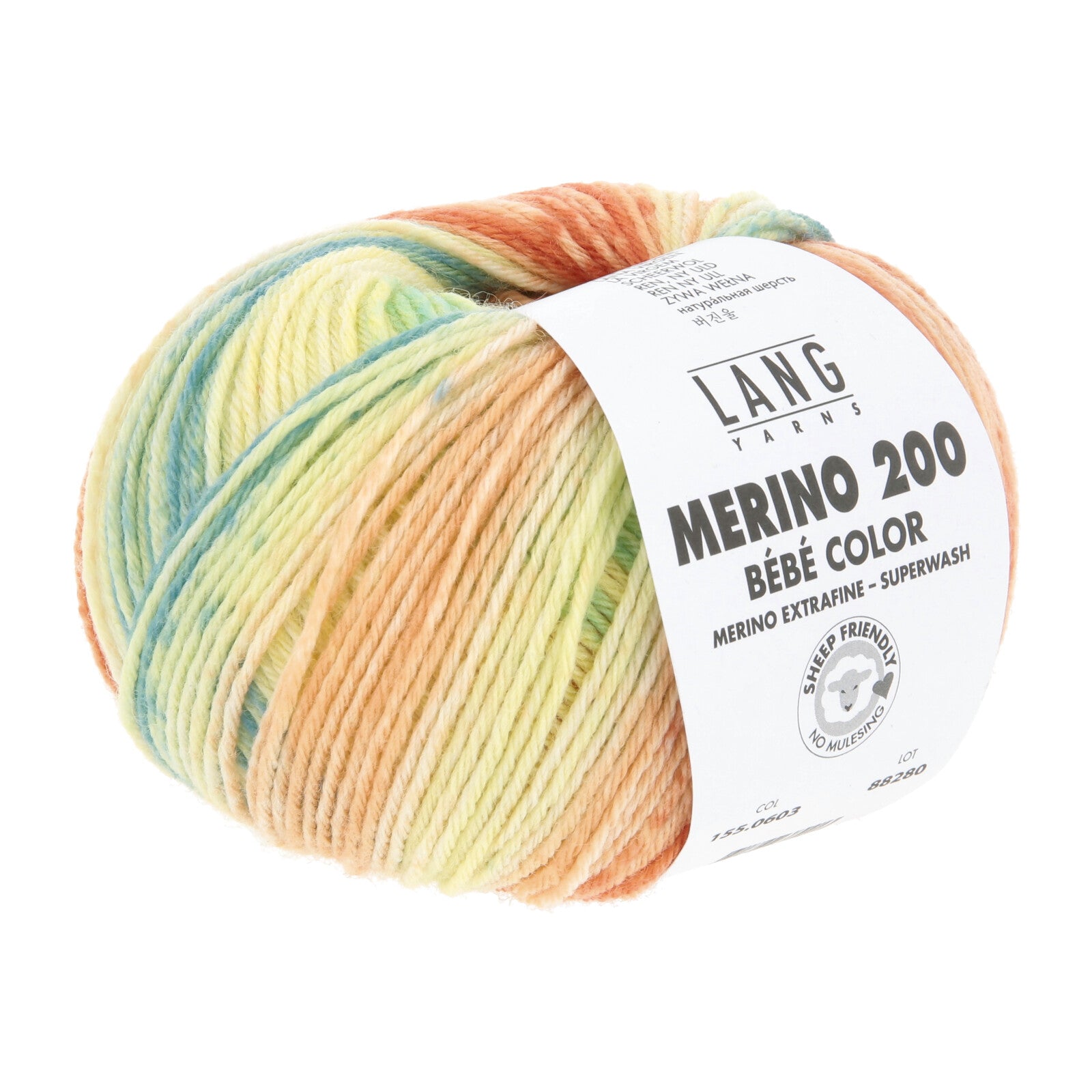 MERINO 200 BEBE COLOR - GELB/MELONE/TÜRKIS