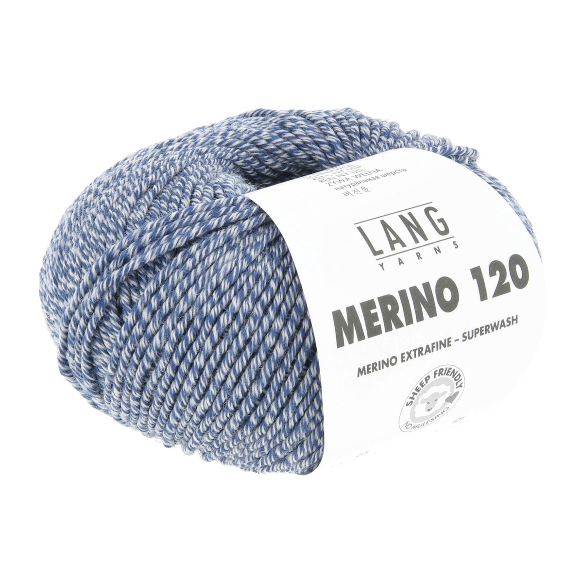 MERINO 120 - MARINE/WEISS MOULINÉ