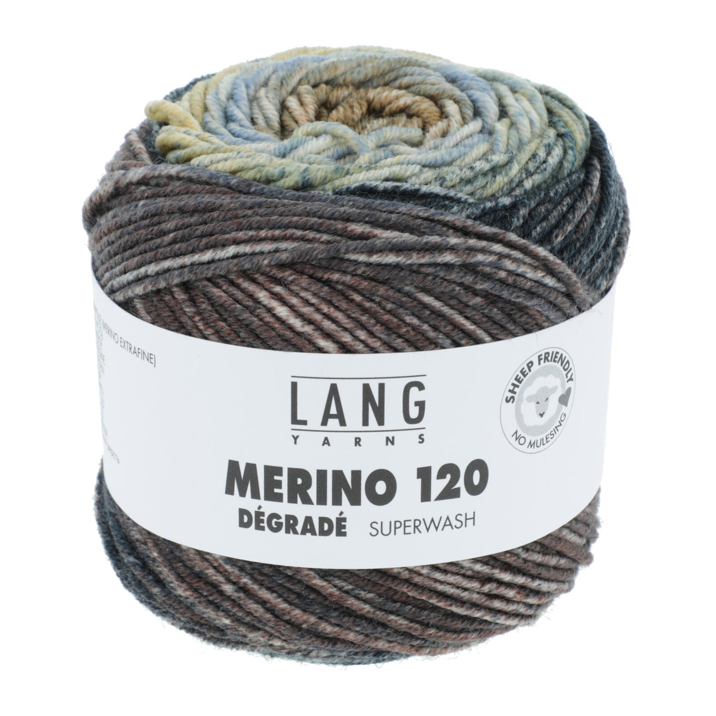 MERINO 120 DÉGRADÉ - BEIGE/PETROL/GRAU
