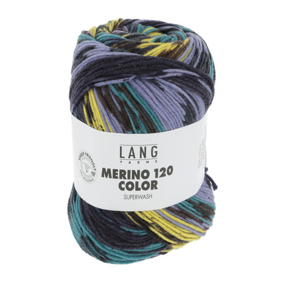 MERINO 120 COLOR - VIOLETT/GELB/BRAUN/AQUA