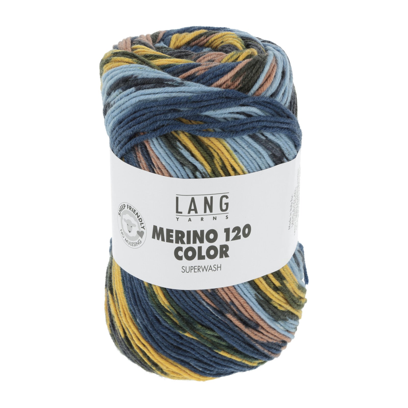 MERINO 120 COLOR - HELLBLAU/GELB/BRAUN/DUNKELBLAU