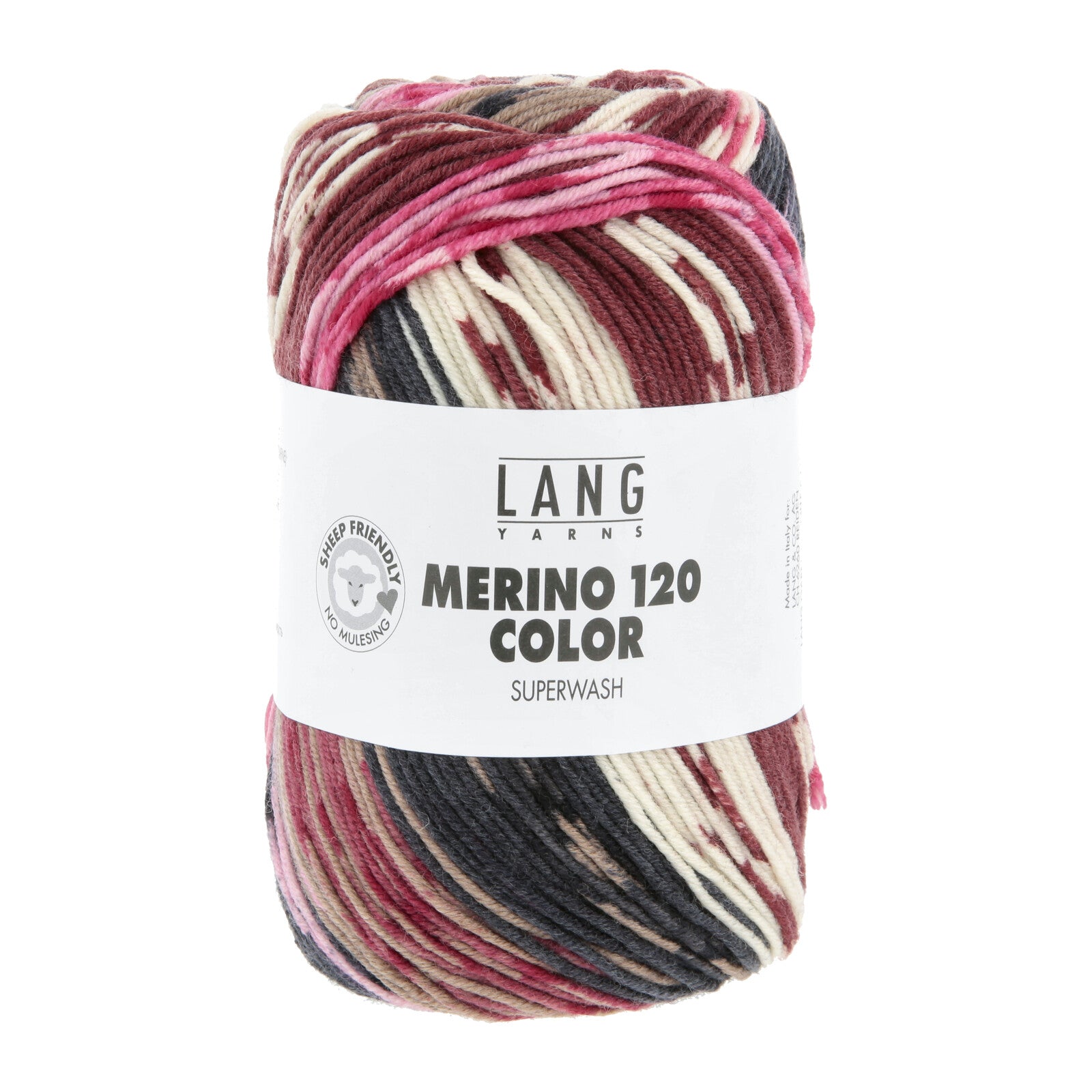 MERINO 120 COLOR - ROSA/OFFWHITE/BRAUN/PINK