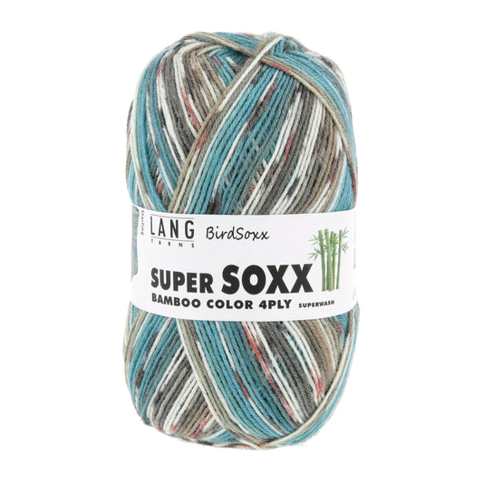 SUPER SOXX BAMBOO COLOR 4-FACH/4-PLY - PETROL/BRAUN 1144 STARLING