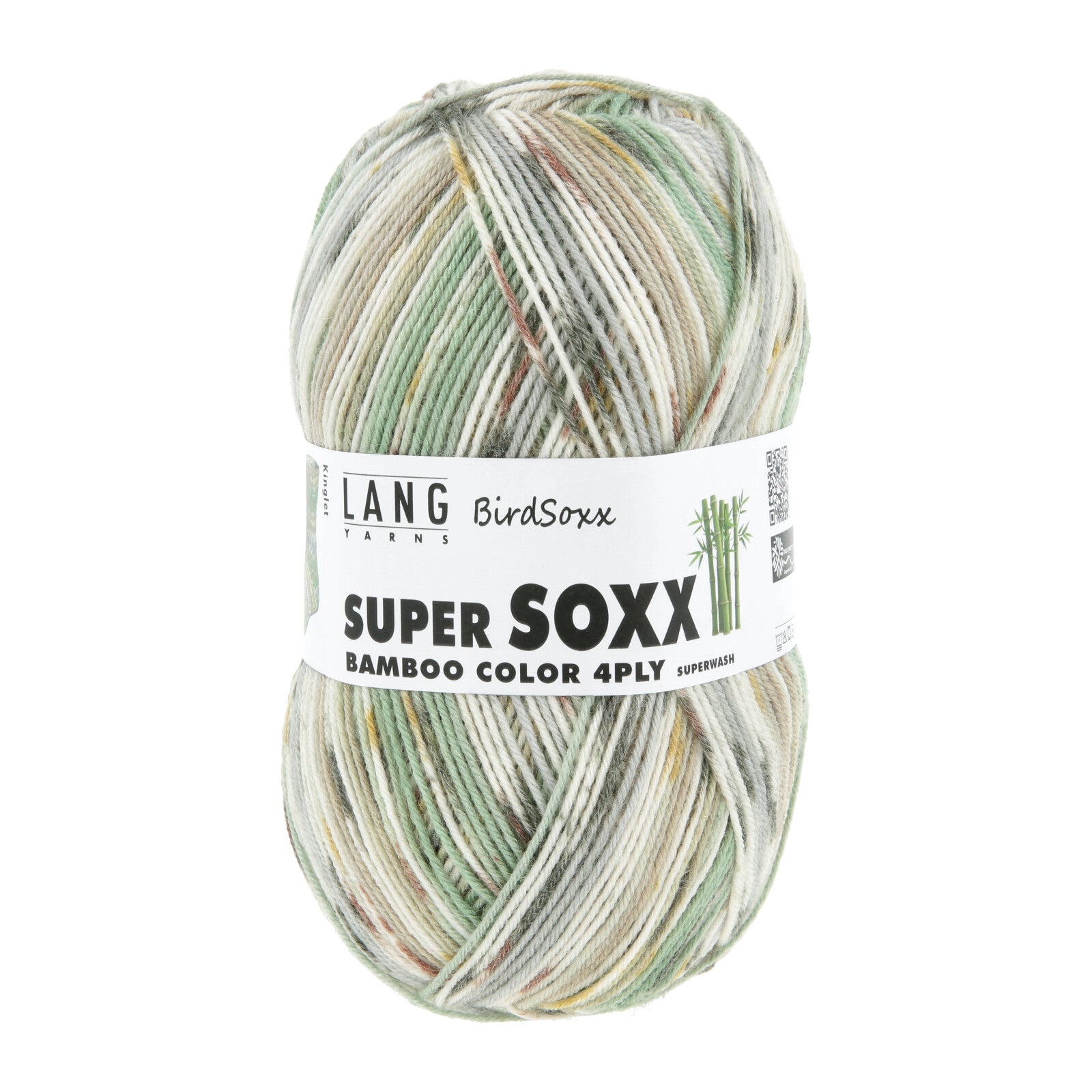 SUPER SOXX BAMBOO COLOR 4-FACH/4-PLY - GRÜN/GRAU 1144 KINGLET