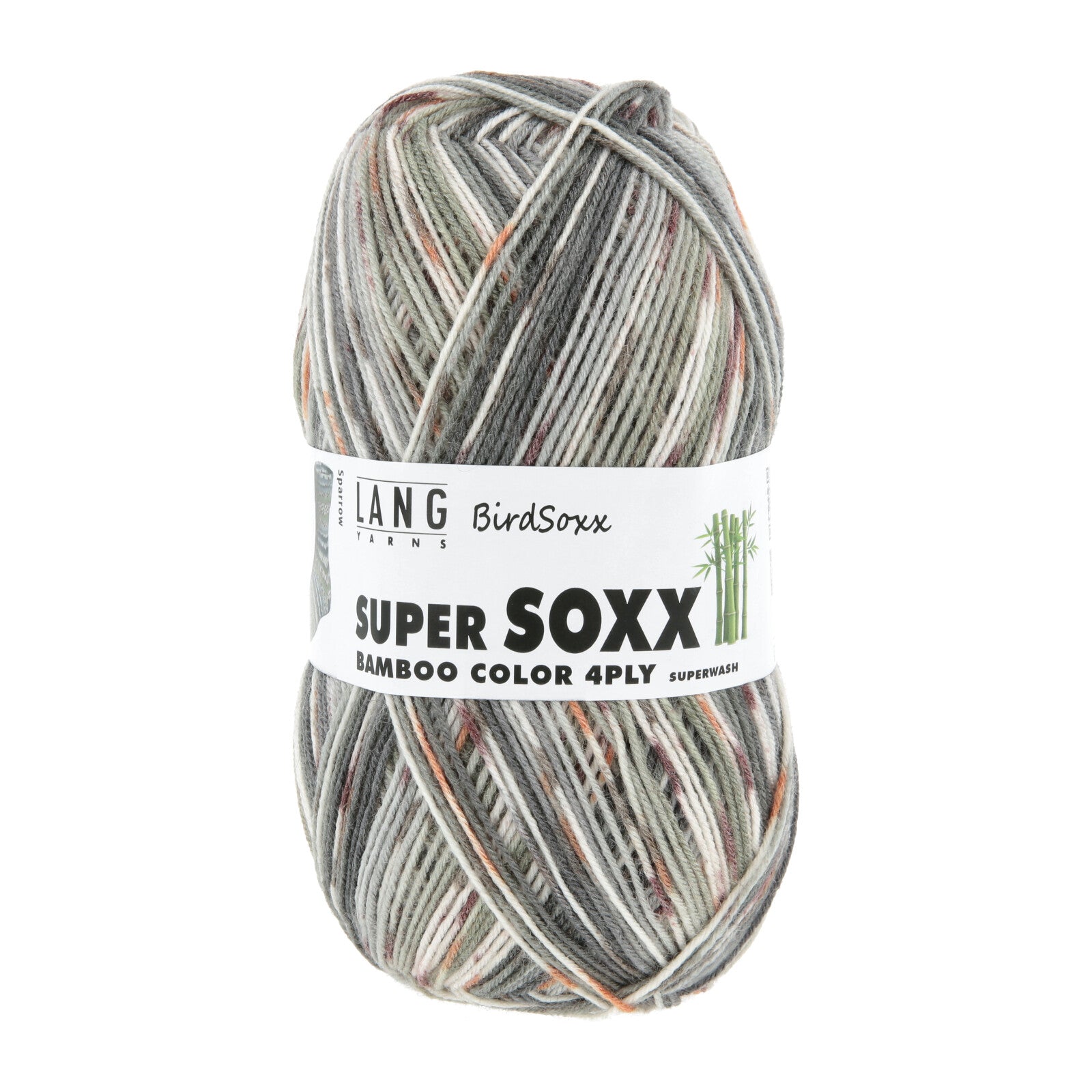 SUPER SOXX BAMBOO COLOR 4-FACH/4-PLY - OLIVE/GRAU 1144 SPARROW