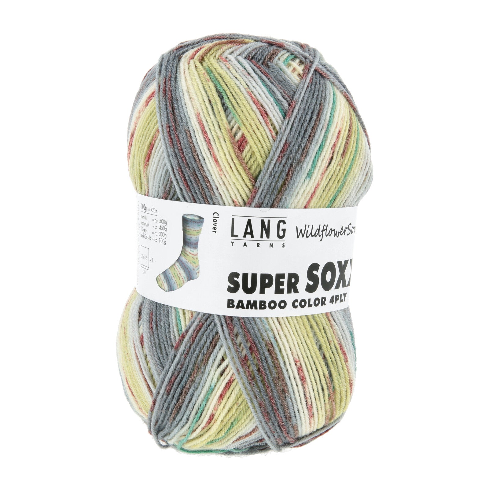 SUPER SOXX BAMBOO COLOR 4-FACH/4-PLY - OLIVE/BLAU 1152 CLOVER
