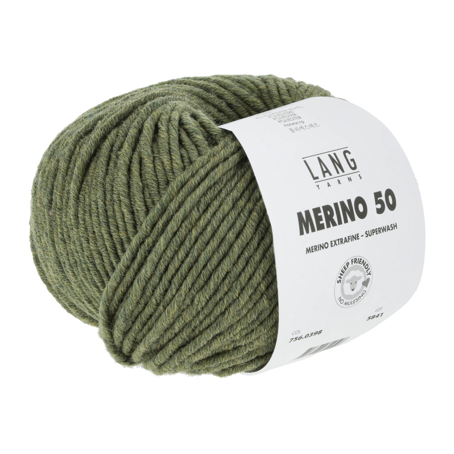 MERINO 50 - DUNKELOLIVE MÉLANGE