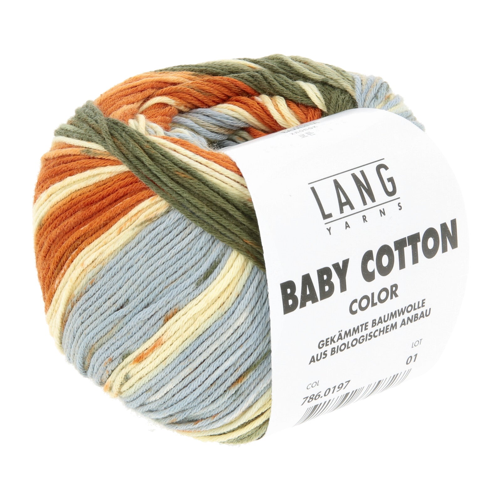 BABY COTTON COLOR - OLIVE/ORANGE/HELLBLAU
