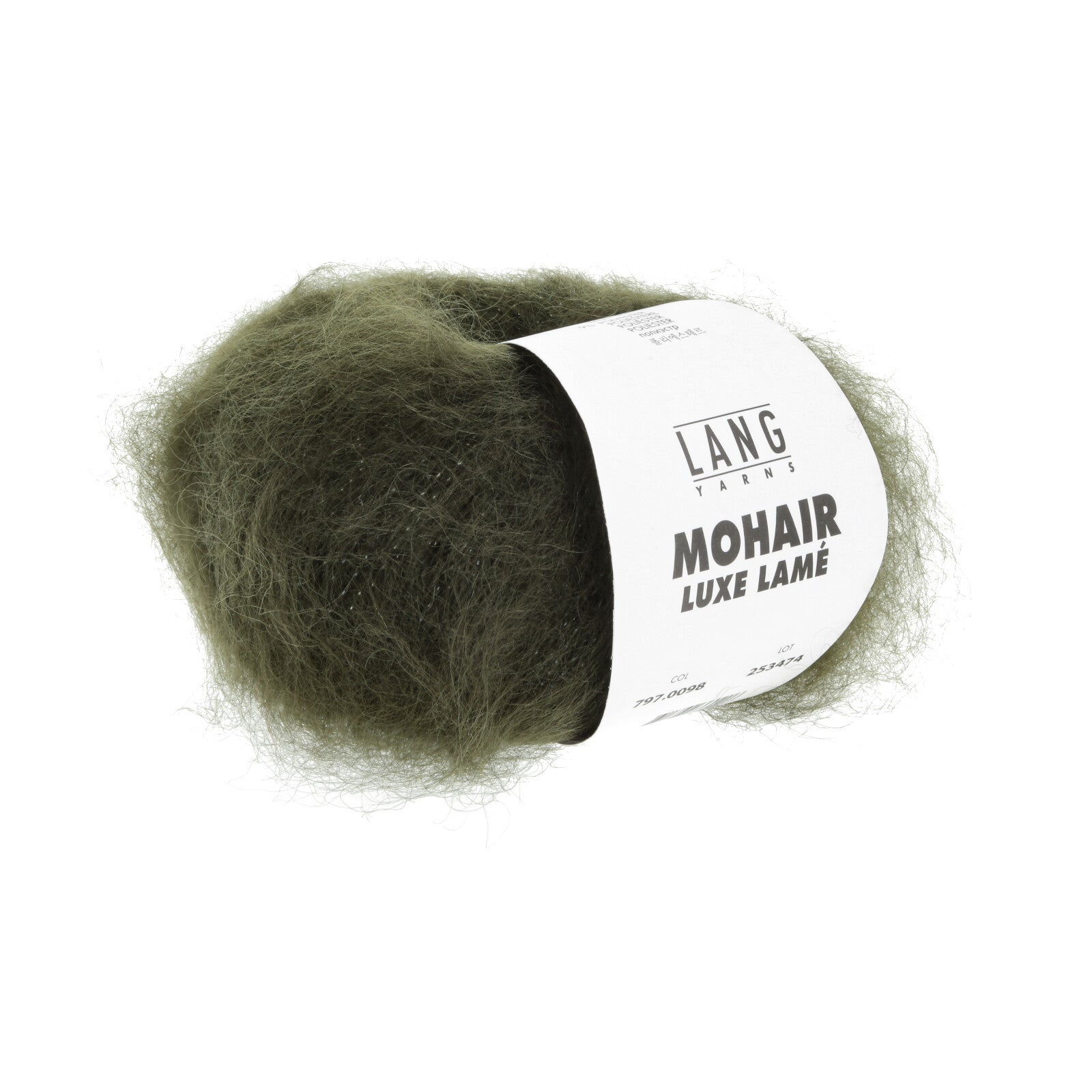 MOHAIR LUXE LAME - SILBER - OLIVE DUNKEL